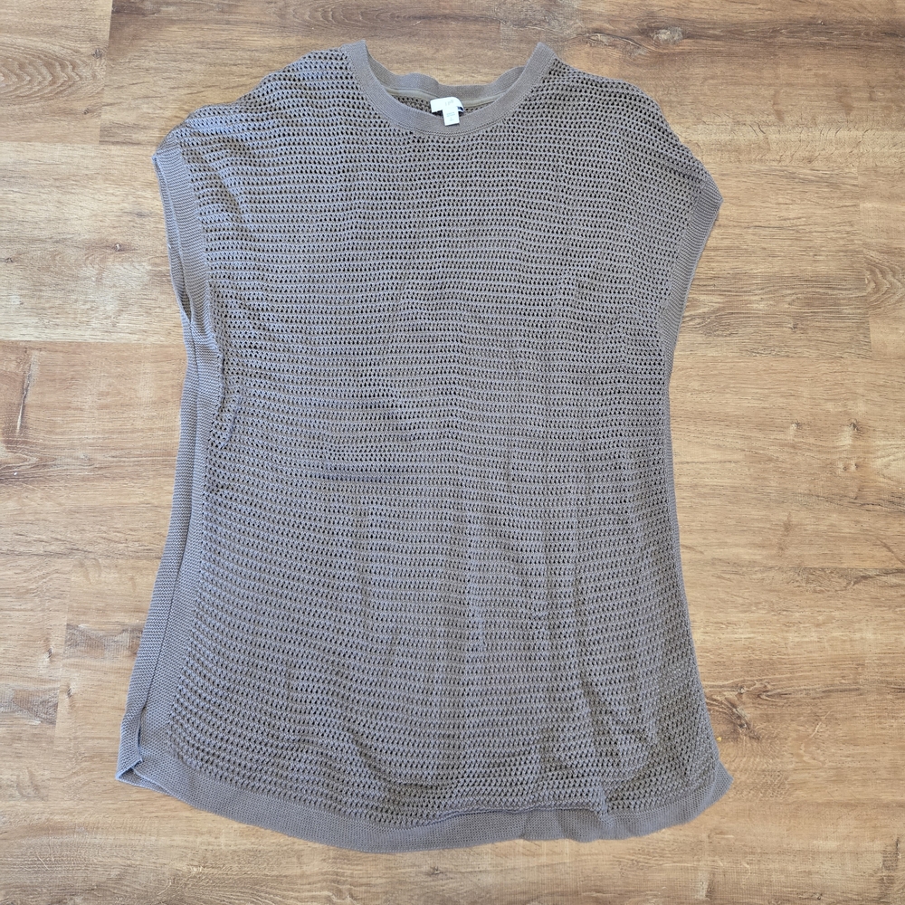 J. Jill Brown Knit Sleeveless Top Large Tall